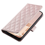 For Samsung Galaxy S25 Edge Wallet Case Rhombus Grid PU Leather Phone Cover