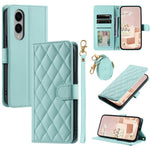 For Samsung Galaxy S25 Edge Wallet Case Rhombus Grid PU Leather Phone Cover