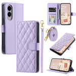 For Samsung Galaxy S25 Edge Wallet Case Rhombus Grid PU Leather Phone Cover
