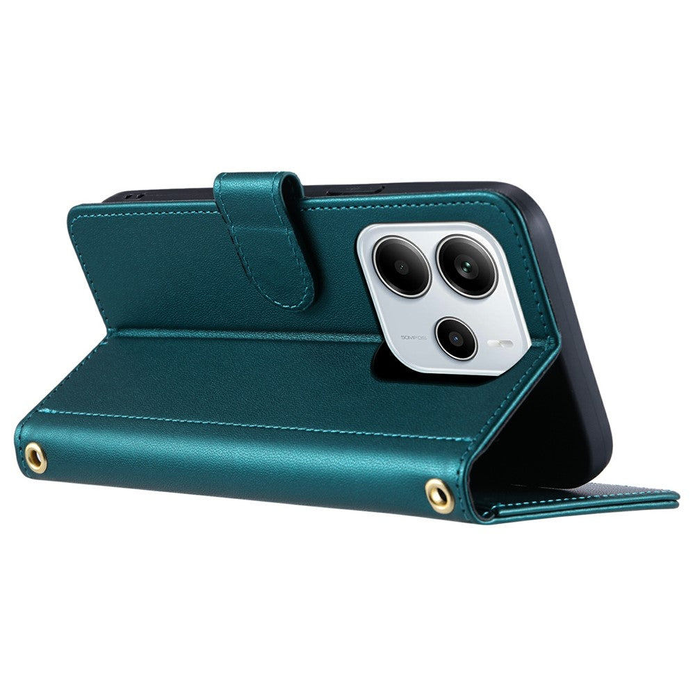 For Xiaomi Redmi Note 14 4G (163.25mm) Wallet Case Rhombus Grid PU Leather Phone Cover