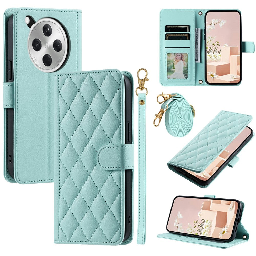 For Oppo Find X8 5G Wallet Case Rhombus Grid PU Leather Phone Cover