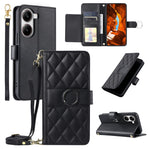 For Xiaomi Poco X7 Pro 5G  /  Redmi Turbo 4 5G Crossbody Leather Case Ring Buckle Wallet Stand Rhombus Mobile Cover