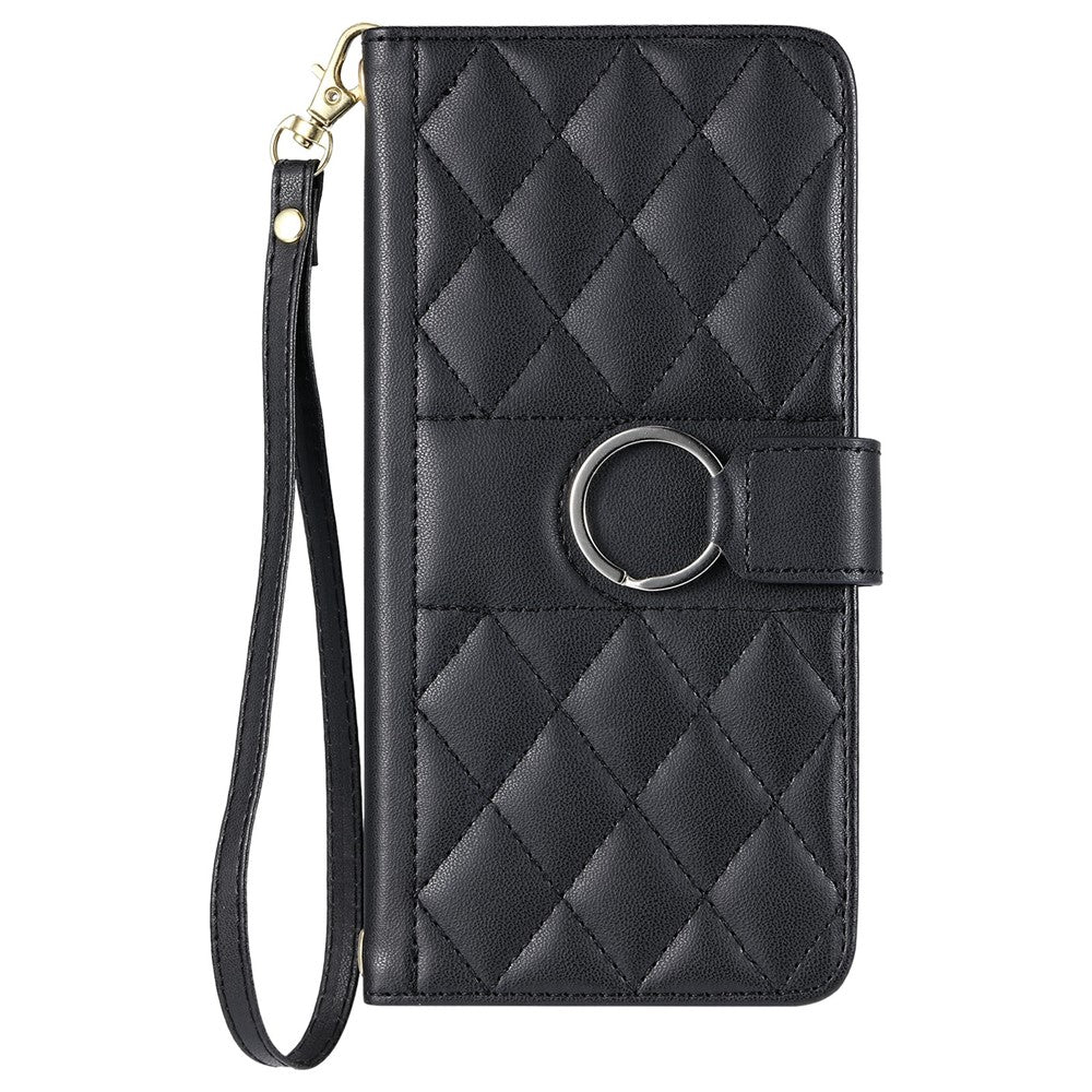 For Xiaomi Poco X7 Pro 5G  /  Redmi Turbo 4 5G Crossbody Leather Case Ring Buckle Wallet Stand Rhombus Mobile Cover