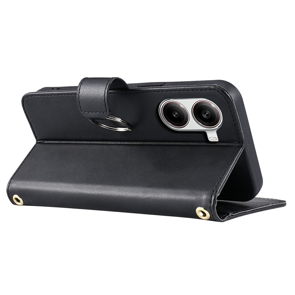 For Xiaomi Poco X7 Pro 5G  /  Redmi Turbo 4 5G Crossbody Leather Case Ring Buckle Wallet Stand Rhombus Mobile Cover