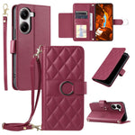 For Xiaomi Poco X7 Pro 5G  /  Redmi Turbo 4 5G Crossbody Leather Case Ring Buckle Wallet Stand Rhombus Mobile Cover