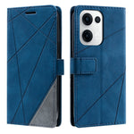 For Oppo Reno13 5G (Global) Case Imprinted Lines PU Leather Splicing Wallet Phone Cover
