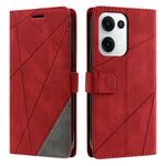 For Oppo Reno13 5G (Global) Case Imprinted Lines PU Leather Splicing Wallet Phone Cover