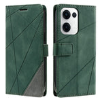 For Oppo Reno13 5G (Global) Case Imprinted Lines PU Leather Splicing Wallet Phone Cover