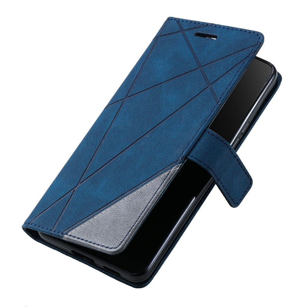 For Oppo Find X8 5G Case Imprinted Lines PU Leather Splicing Wallet Phone Cover