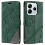 For Xiaomi Redmi Note 14 4G (163.25mm) Case Imprinted Lines PU Leather Splicing Wallet Phone Cover
