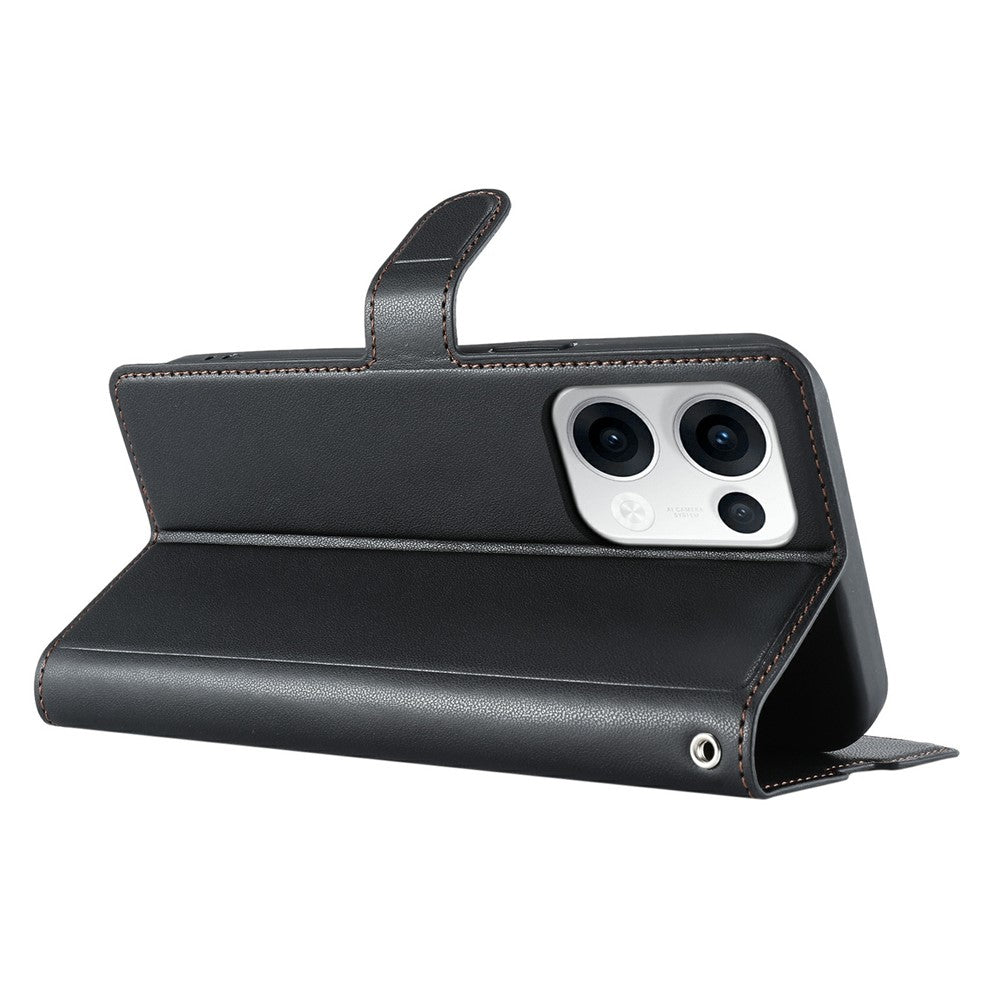 For Oppo Reno13 5G (Global) Case Dots Imprinted PU Leather Flip Phone Cover with Card Slot, Strap