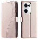 For Oppo Reno13 5G (Global) Case Dots Imprinted PU Leather Flip Phone Cover with Card Slot, Strap