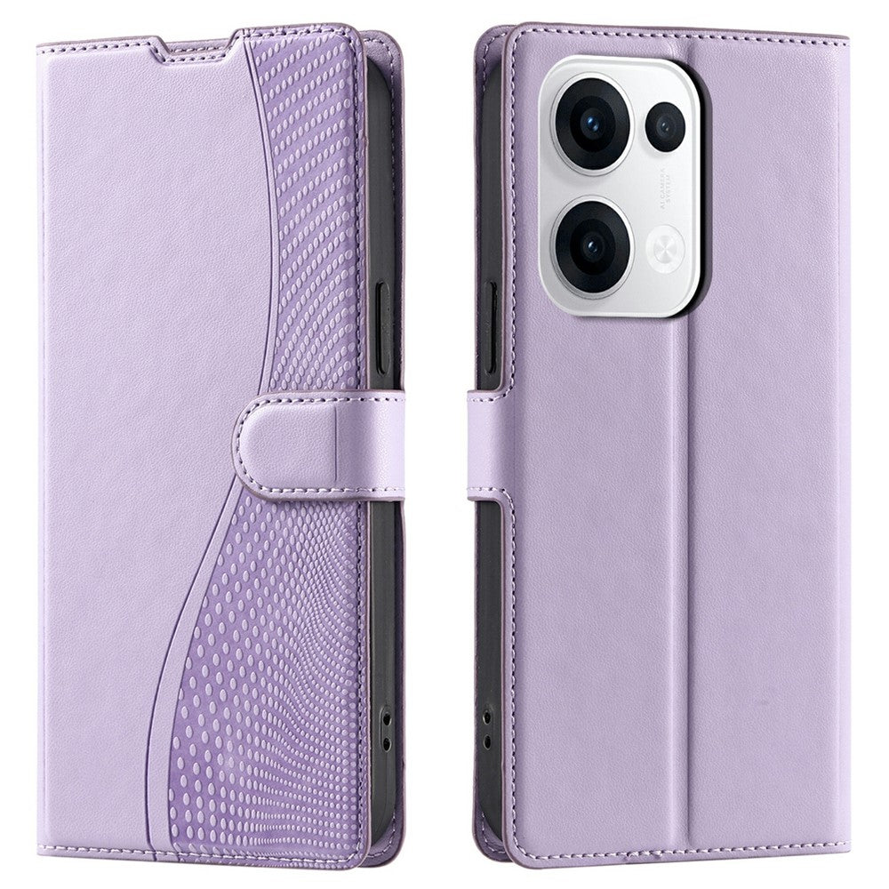 For Oppo Reno13 5G (Global) Case Dots Imprinted PU Leather Flip Phone Cover with Card Slot, Strap