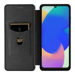 Til Samsung Galaxy F06 5G / M06 5G etui kulfiberstruktur, stødsikkert PU-læder telefoncover