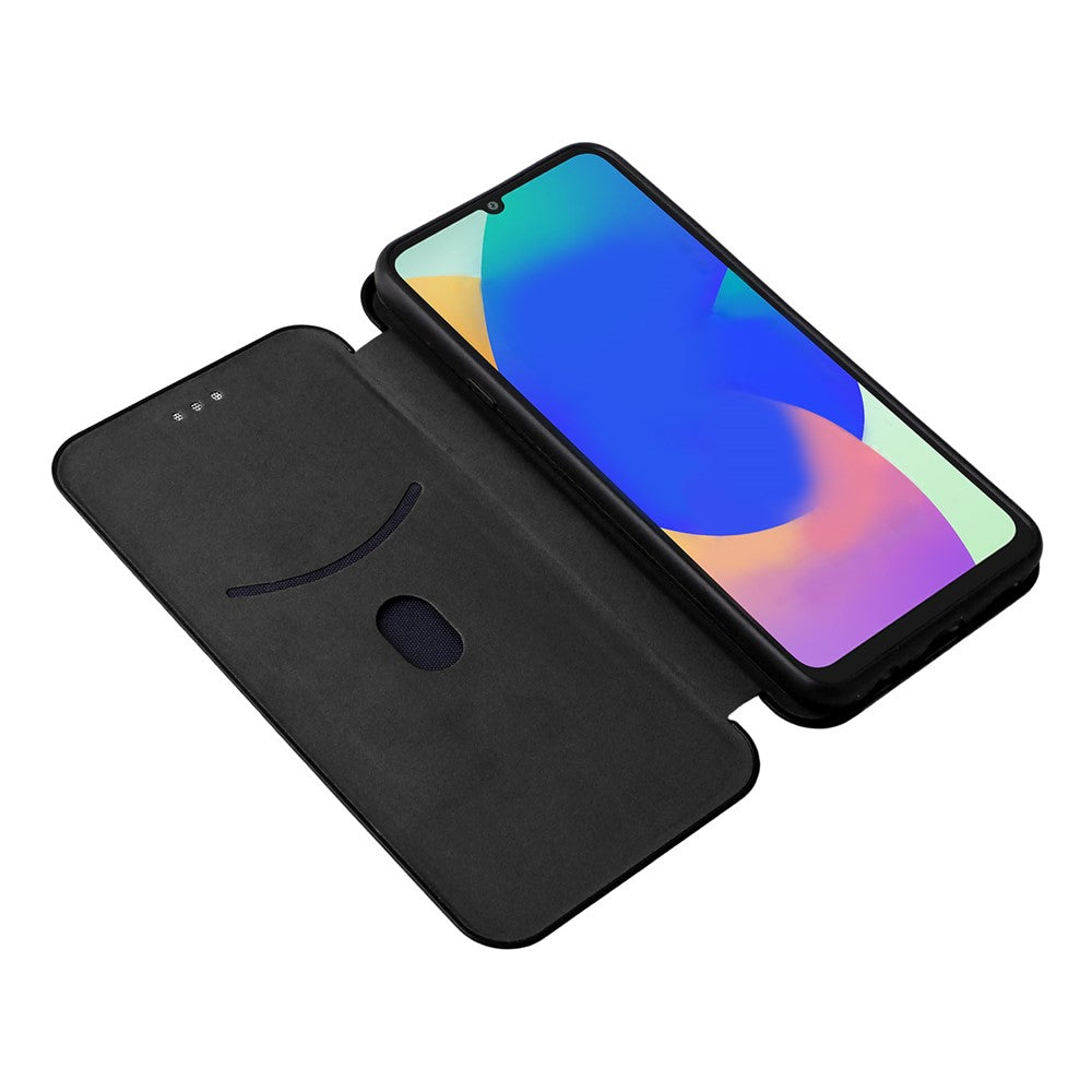 Til Samsung Galaxy F06 5G / M06 5G etui kulfiberstruktur, stødsikkert PU-læder telefoncover