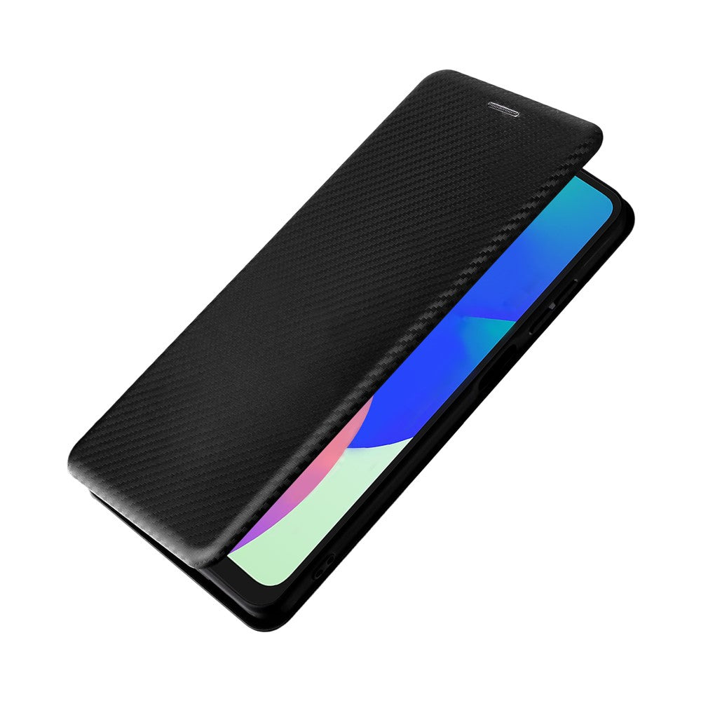 Til Samsung Galaxy F06 5G / M06 5G etui kulfiberstruktur, stødsikkert PU-læder telefoncover