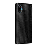 Til Samsung Galaxy F06 5G / M06 5G etui kulfiberstruktur, stødsikkert PU-læder telefoncover