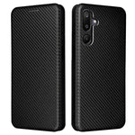 Til Samsung Galaxy F16 5G / M16 5G etui kulfibertekstur faldbeskyttende PU-lædertelefoncover