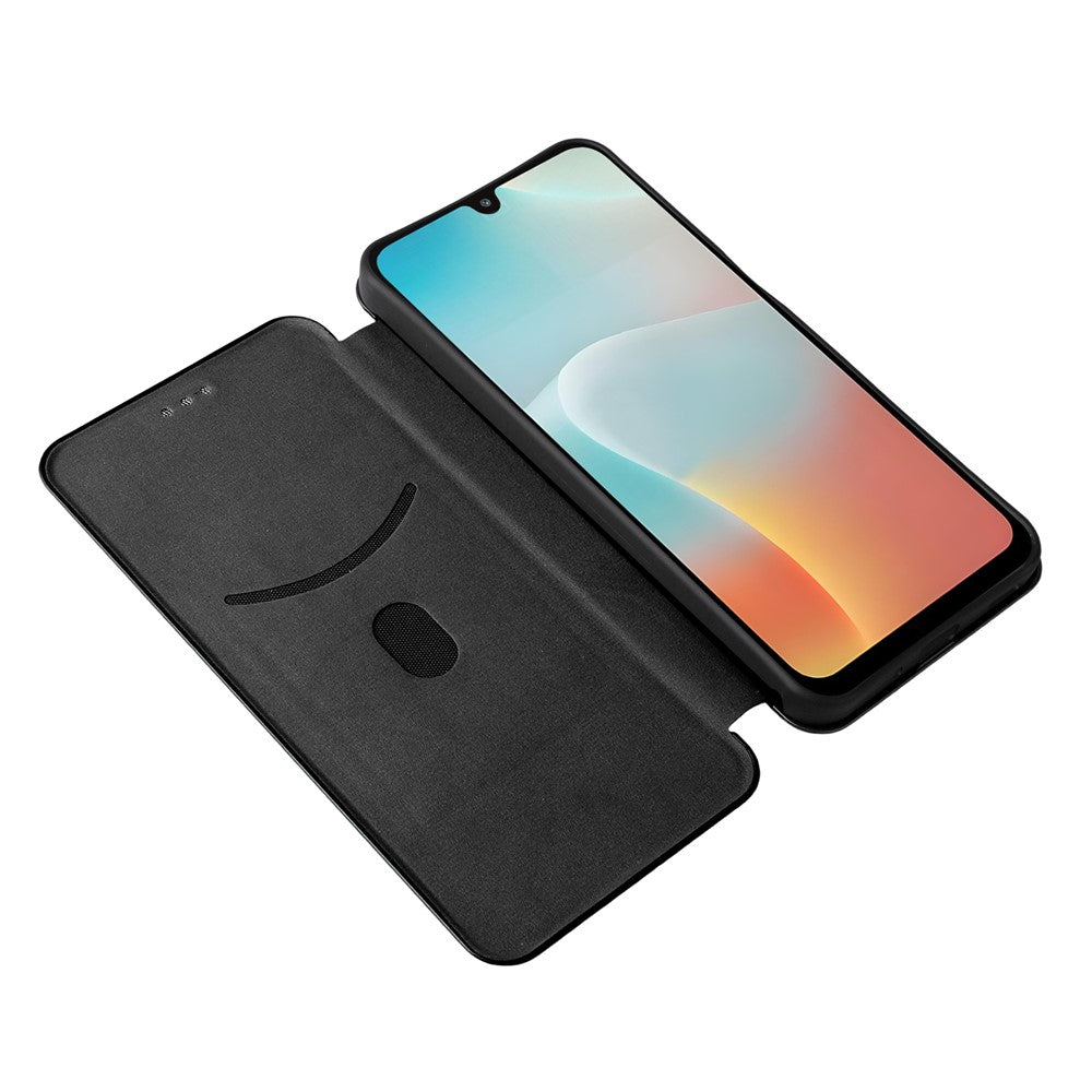 Til Samsung Galaxy F16 5G / M16 5G etui kulfibertekstur faldbeskyttende PU-lædertelefoncover