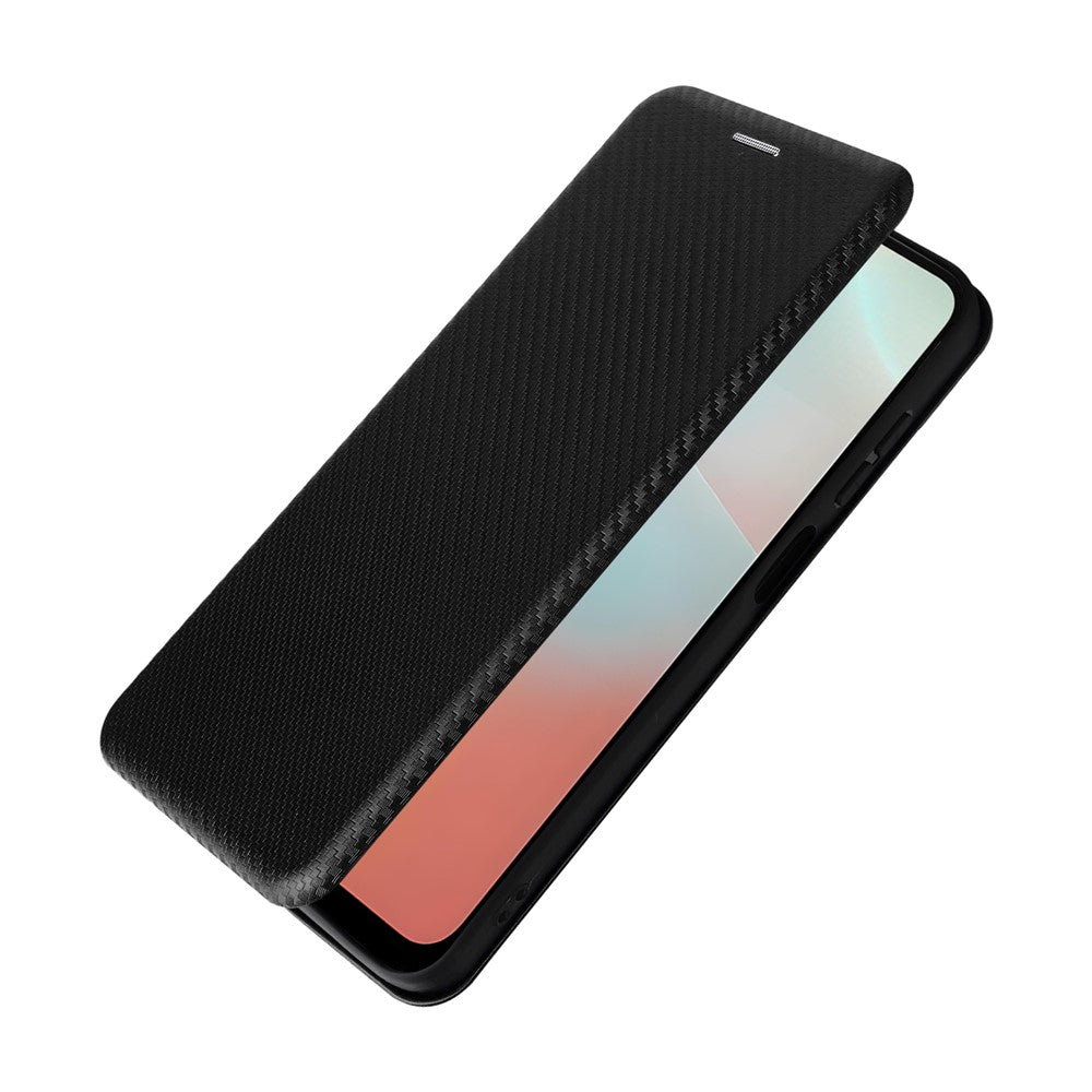 Til Samsung Galaxy F16 5G / M16 5G etui kulfibertekstur faldbeskyttende PU-lædertelefoncover