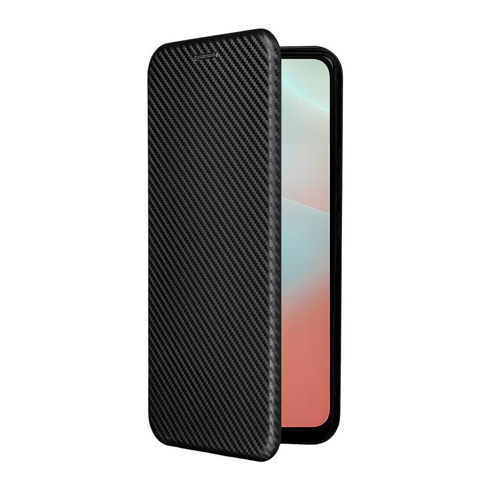 Til Samsung Galaxy F16 5G / M16 5G etui kulfibertekstur faldbeskyttende PU-lædertelefoncover