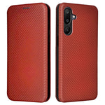Til Samsung Galaxy F16 5G / M16 5G etui kulfibertekstur faldbeskyttende PU-lædertelefoncover