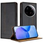 For Xiaomi 15 Ultra Case L-Shaped Grid Pattern Leather Stand Phone Cover with Card Slots