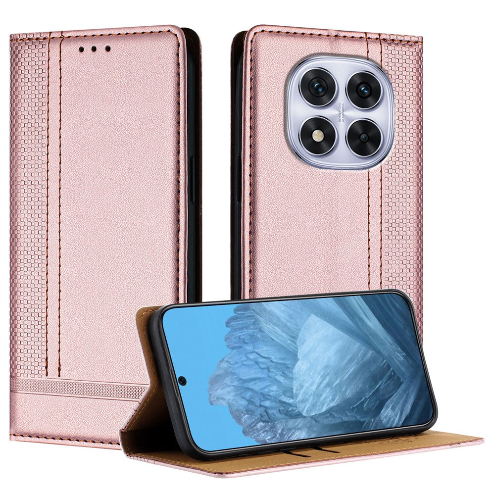 For Xiaomi Redmi Note 14 Pro 5G Case L-Shaped Grid Pattern Leather Stand Phone Cover with Card Slots