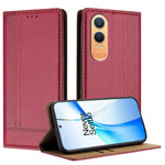 For OnePlus Nord CE4 Lite 5G Case L-Shaped Grid Pattern Leather Stand Phone Cover with Card Slots