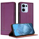 For Oppo Reno13 5G (Global) Case L-Shaped Grid Pattern Leather Stand Phone Cover with Card Slots