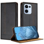 For Oppo Reno13 5G (Global) Case L-Shaped Grid Pattern Leather Stand Phone Cover with Card Slots