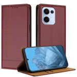 For Oppo Reno13 5G (Global) Case L-Shaped Grid Pattern Leather Stand Phone Cover with Card Slots