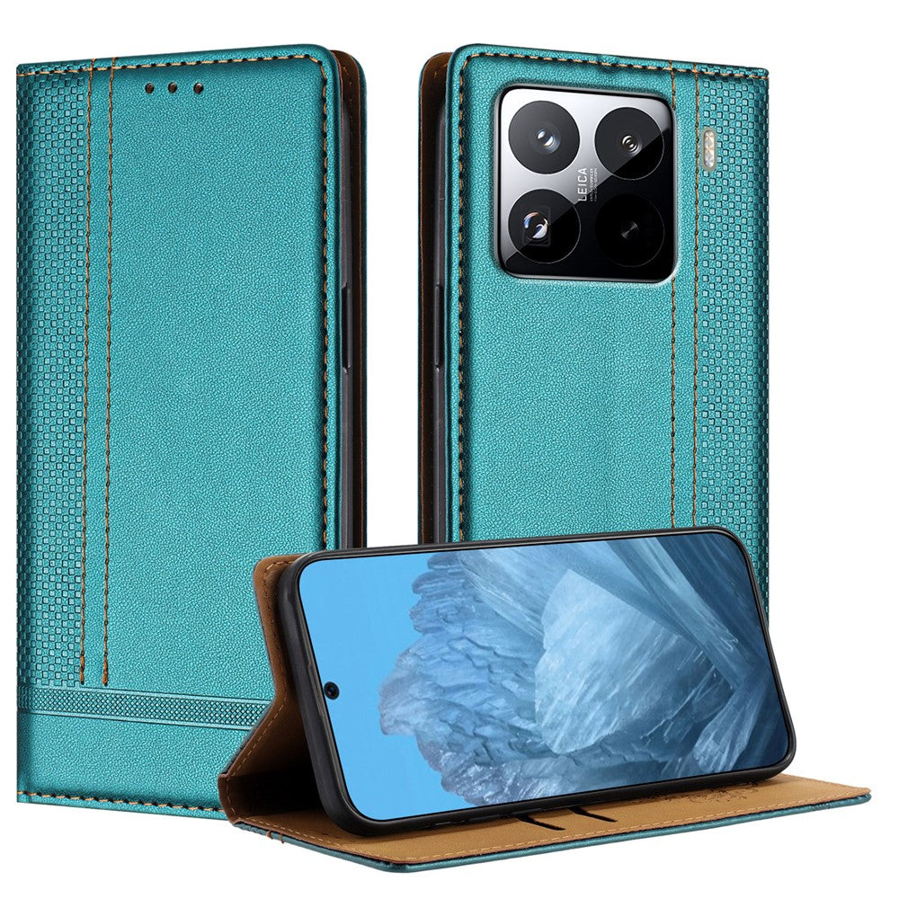 For Xiaomi 15 Pro Case L-Shaped Grid Pattern Leather Stand Phone Cover with Card Slots