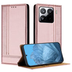For Xiaomi 15 Pro Case L-Shaped Grid Pattern Leather Stand Phone Cover with Card Slots