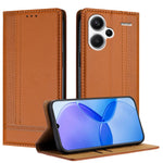 For Xiaomi Redmi Note 13 Pro+ 5G Case L-Shaped Grid Pattern Leather Stand Phone Cover with Card Slots