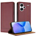For Xiaomi Redmi Note 13 Pro+ 5G Case L-Shaped Grid Pattern Leather Stand Phone Cover with Card Slots