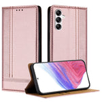 Samsung Galaxy A14 5G-skal L-format rutmönster läderstativ mobilskal med kortplatser