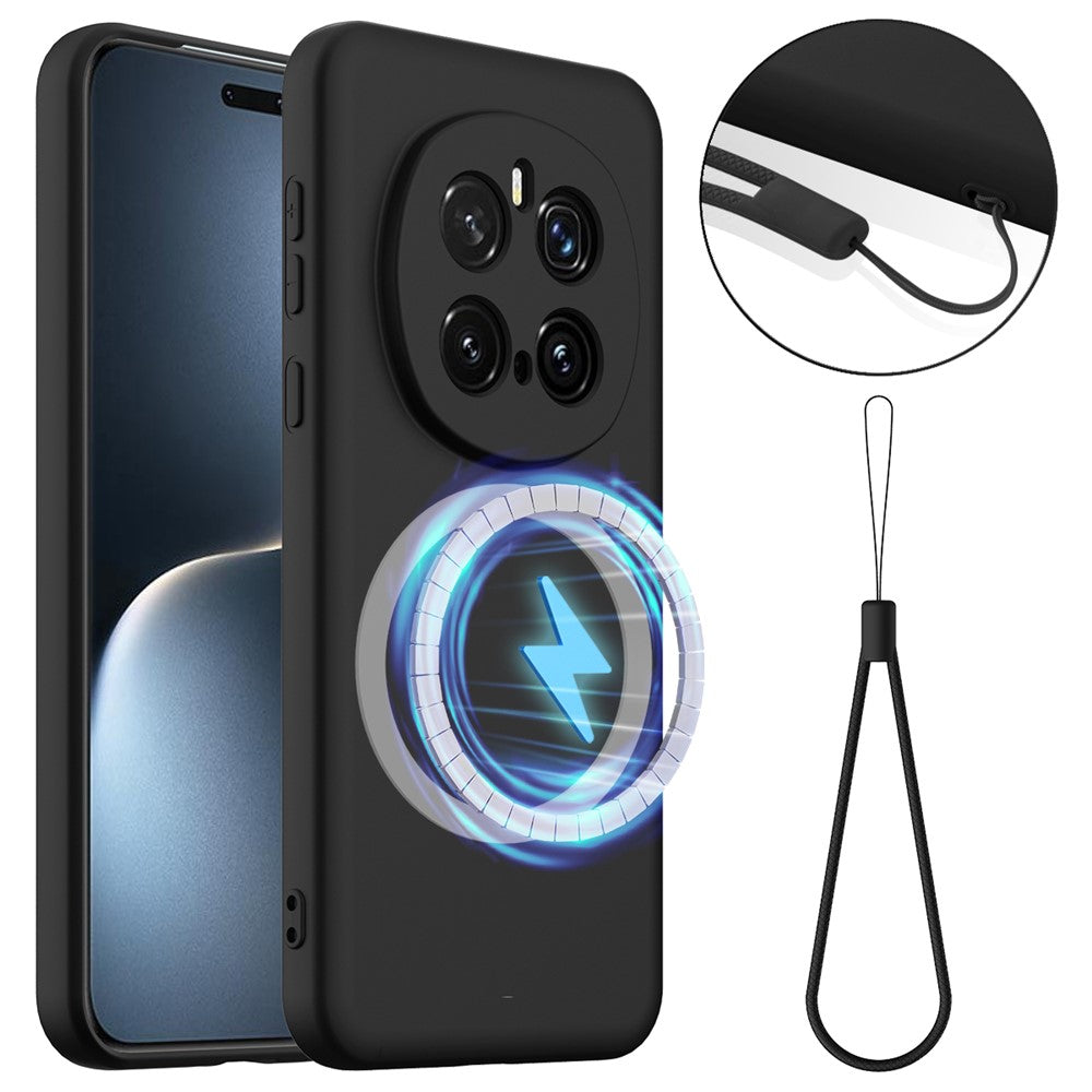 For Honor Magic7 Pro 5G Magnetic Case Anti-Drop Liquid Silicone Phone Cover