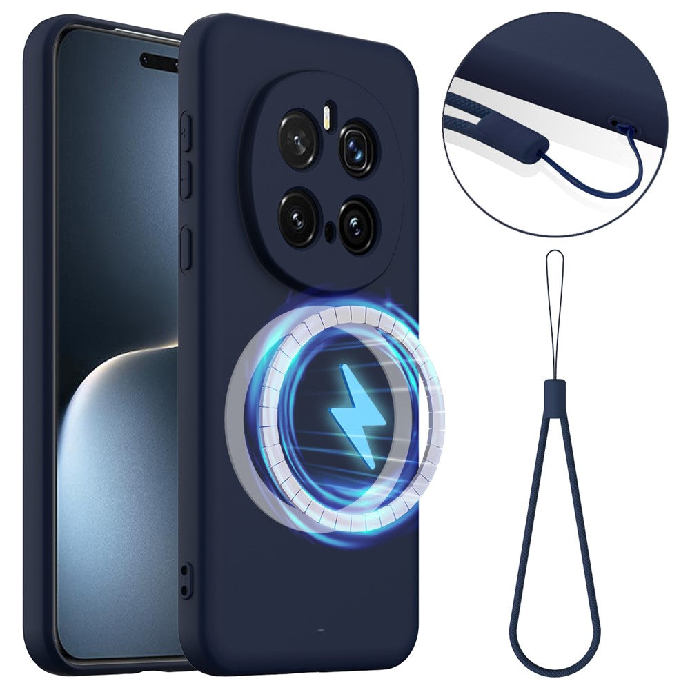 For Honor Magic7 Pro 5G Magnetic Case Anti-Drop Liquid Silicone Phone Cover