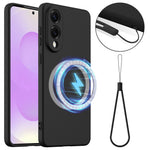For Samsung Galaxy S25 Edge Magnetic Case Anti-Drop Liquid Silicone Phone Cover