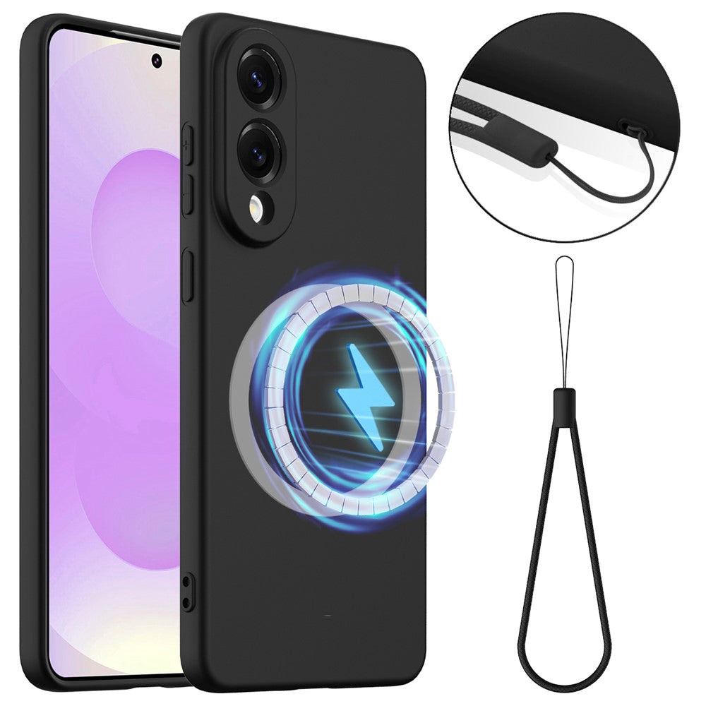 For Samsung Galaxy S25 Edge Magnetic Case Anti-Drop Liquid Silicone Phone Cover