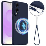 For Samsung Galaxy S25 Edge Magnetic Case Anti-Drop Liquid Silicone Phone Cover