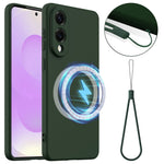 For Samsung Galaxy S25 Edge Magnetic Case Anti-Drop Liquid Silicone Phone Cover