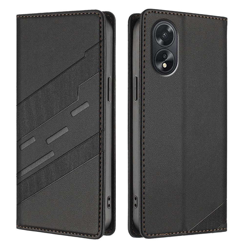 For Oppo A38 4G Phone Cases Punk Style Imprinted Wallet Stand Leather Cover