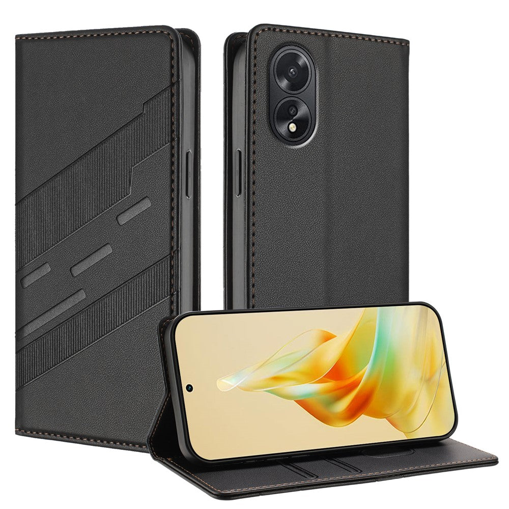 For Oppo A38 4G Phone Cases Punk Style Imprinted Wallet Stand Leather Cover
