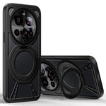 For Xiaomi 15 Ultra Case Magnetic Kickstand Hollow Heat Dissipation Silicone + PC + Metal Bumper Phone Cover