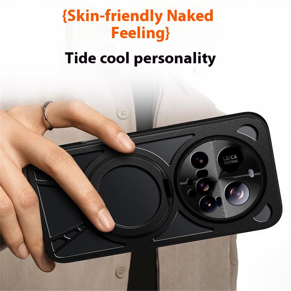 For Xiaomi 15 Ultra Case Magnetic Kickstand Hollow Heat Dissipation Silicone + PC + Metal Bumper Phone Cover