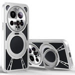 For Xiaomi 15 Ultra Case Magnetic Kickstand Hollow Heat Dissipation Silicone + PC + Metal Bumper Phone Cover