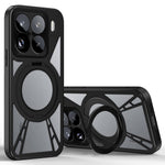 For Xiaomi 15 Pro Case Magnetic Kickstand Hollow Heat Dissipation Silicone + PC + Metal Bumper Phone Cover