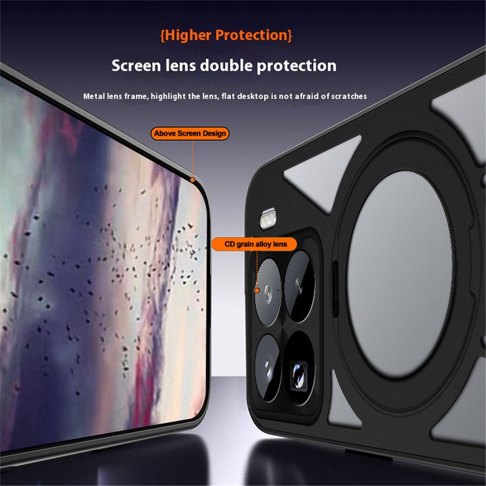 For Xiaomi 15 Pro Case Magnetic Kickstand Hollow Heat Dissipation Silicone + PC + Metal Bumper Phone Cover